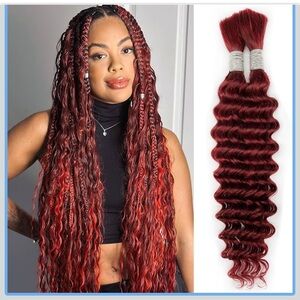 Burgundy Human Braiding Hair 24 Inch